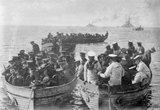 The Gallipoli Campaign, also known as the Dardanelles Campaign or the Battle of Gallipoli or the Battle of Çanakkale (Turkish: Çanakkale Savaşı), took place on the Gallipoli peninsula in the Ottoman Empire (now Gelibolu in modern day Turkey) between 25 April 1915 and 9 January 1916, during the First World War. A joint British and French operation was mounted to capture the Ottoman capital of Constantinople (Istanbul) and secure a sea route to Russia. The attempt failed, with heavy casualties on both sides. The campaign was considered one of the greatest victories of the Turks and was reflected on as a major failure by the Allies.<br/><br/>

The Gallipoli campaign resonated profoundly among all nations involved. In Turkey, the battle is perceived as a defining moment in the history of the Turkish people—a final surge in the defence of the motherland as the ageing Ottoman Empire was crumbling. The struggle laid the grounds for the Turkish War of Independence and the foundation of the Republic of Turkey eight years later under Mustafa Kemal Atatürk, himself a commander at Gallipoli.<br/><br/>

The campaign was the first major battle undertaken in the war by Australia and New Zealand, and is often considered to mark the birth of national consciousness in both of these countries.